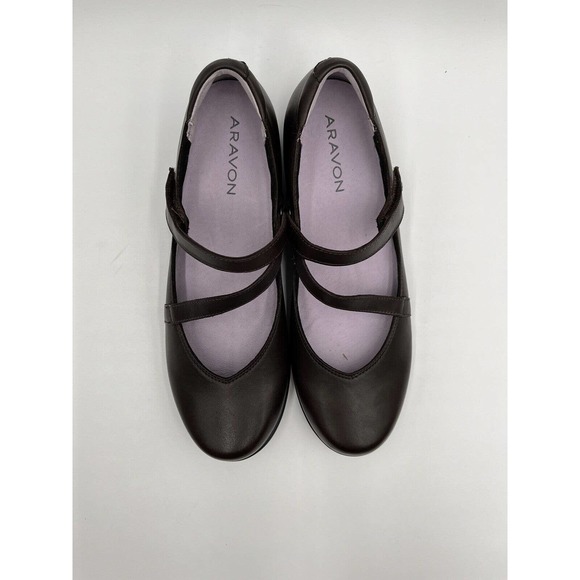 NEW Aravon ABBEY Z-STRAP Women's Flats Brown US Size 11 B NIB - Picture 6 of 10